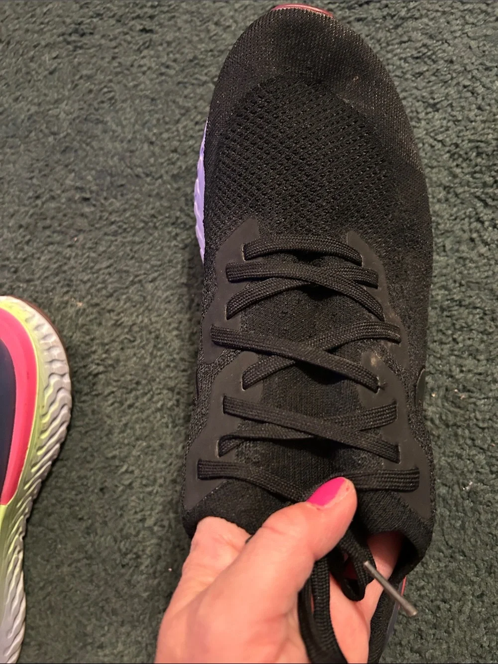 Nike Men’s Black with Pink Accent Athletic Sneakers